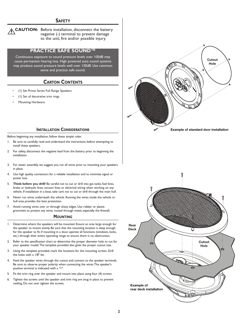 Practice safe sound | Rockford Fosgate Prime R1693 User Manual | Page 2 / 8