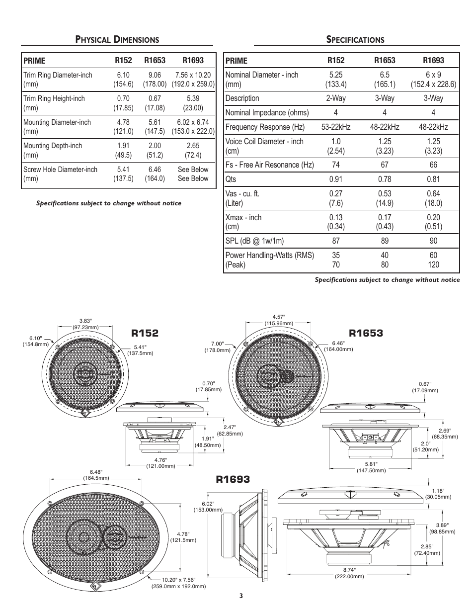 Rockford Fosgate Prime R1693 User Manual | Page 3 / 8