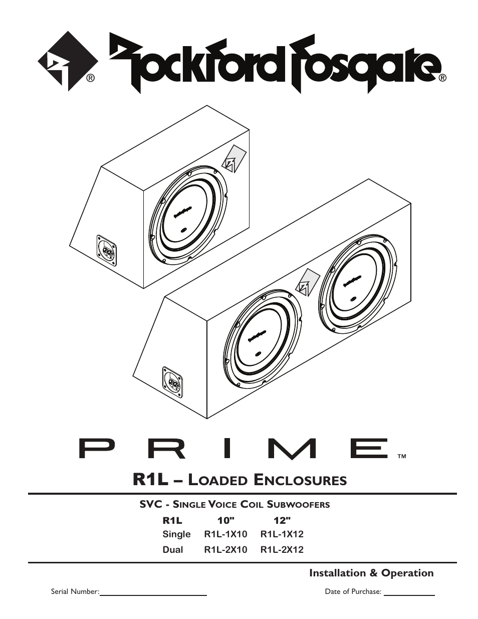 Rockford Fosgate Prime R1L-2X12 User Manual | 4 pages