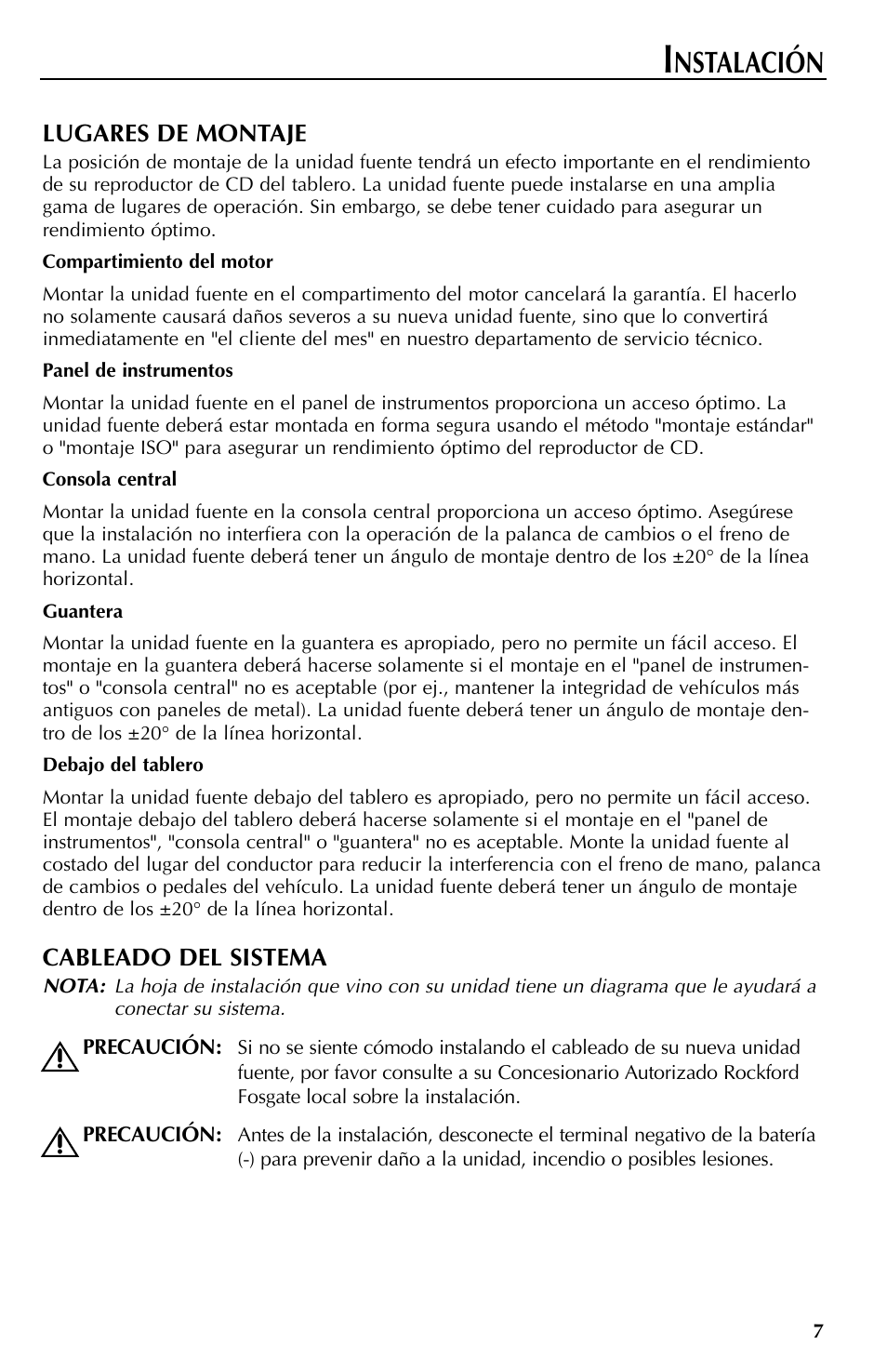 Nstalación | Rockford Fosgate RFX9000 User Manual | Page 59 / 80