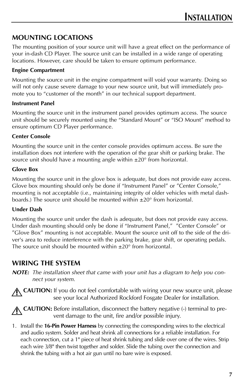 Nstallation | Rockford Fosgate RFX9000 User Manual | Page 7 / 80