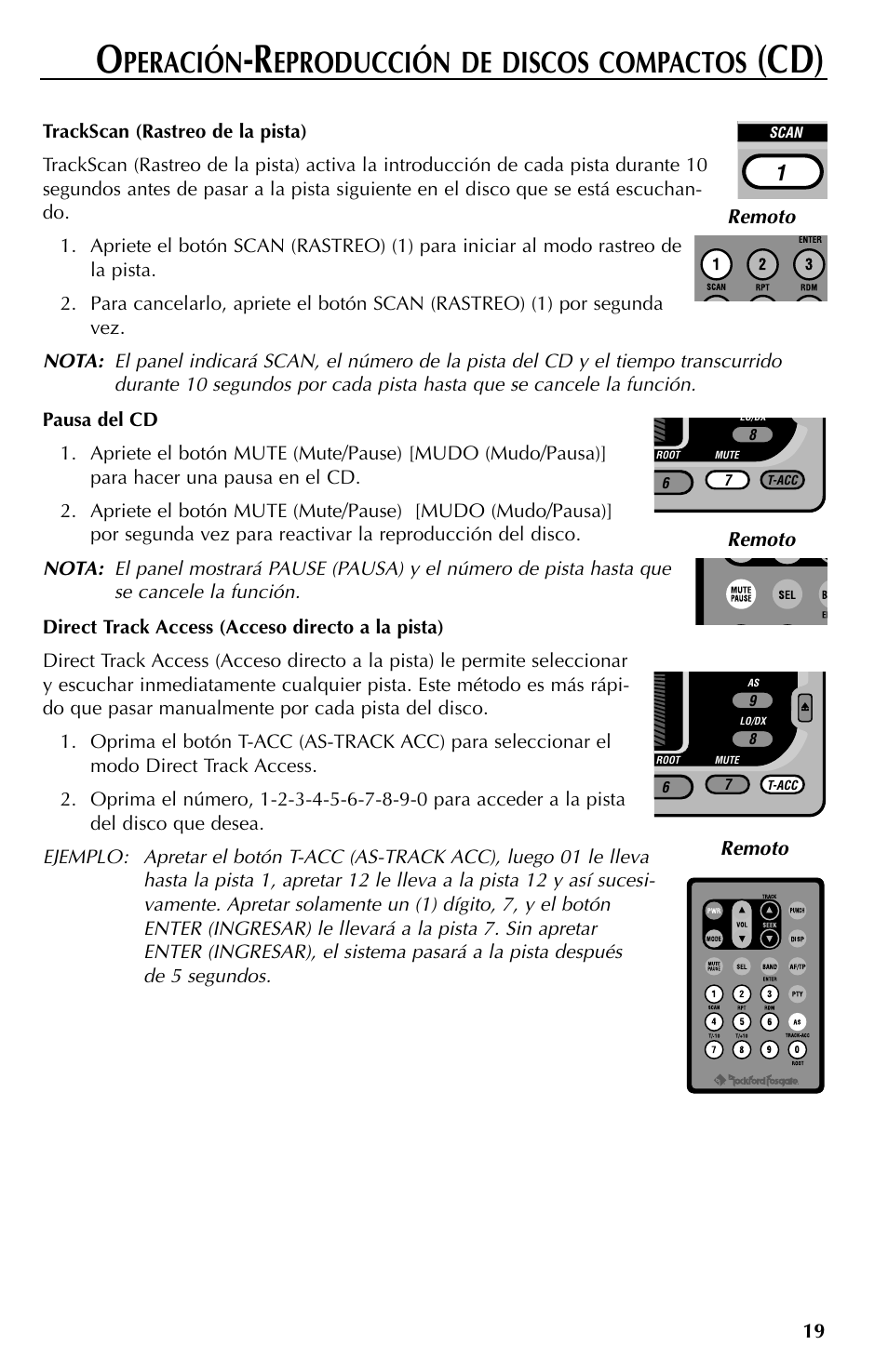 Peración, Eproducción de discos compactos | Rockford Fosgate RFX9000 User Manual | Page 71 / 80