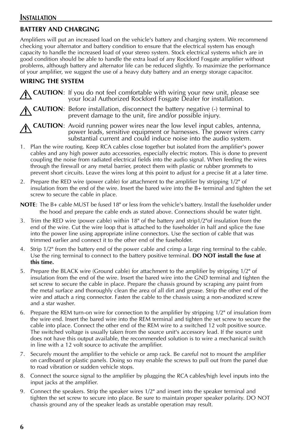 Rockford Fosgate punch 250M User Manual | Page 6 / 12