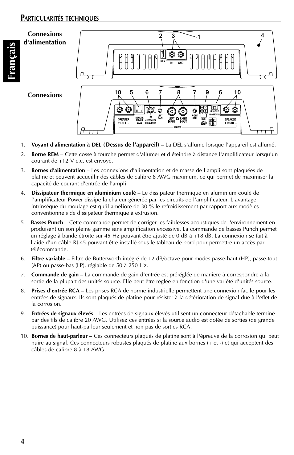 Fran çais | Rockford Fosgate 401SP User Manual | Page 16 / 40