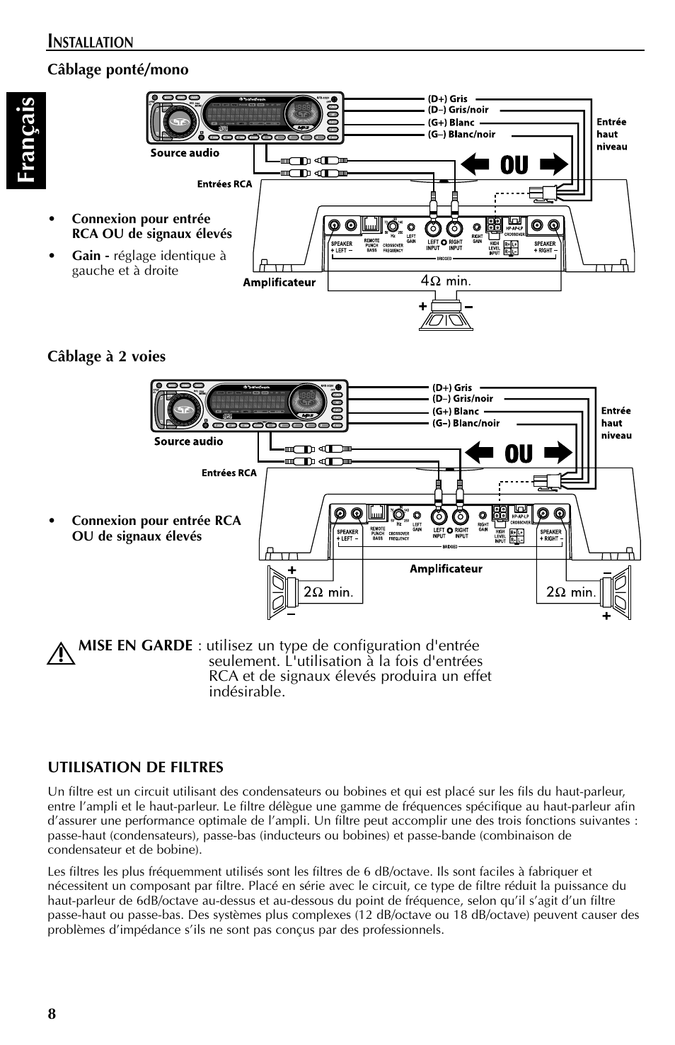 Fran çais | Rockford Fosgate 401SP User Manual | Page 20 / 40