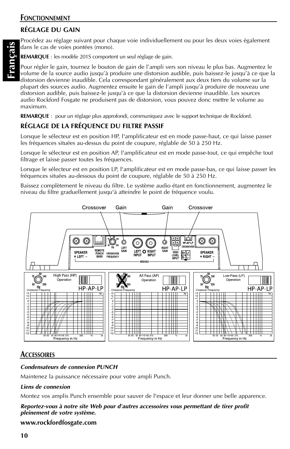 Fran çais | Rockford Fosgate 401SP User Manual | Page 22 / 40