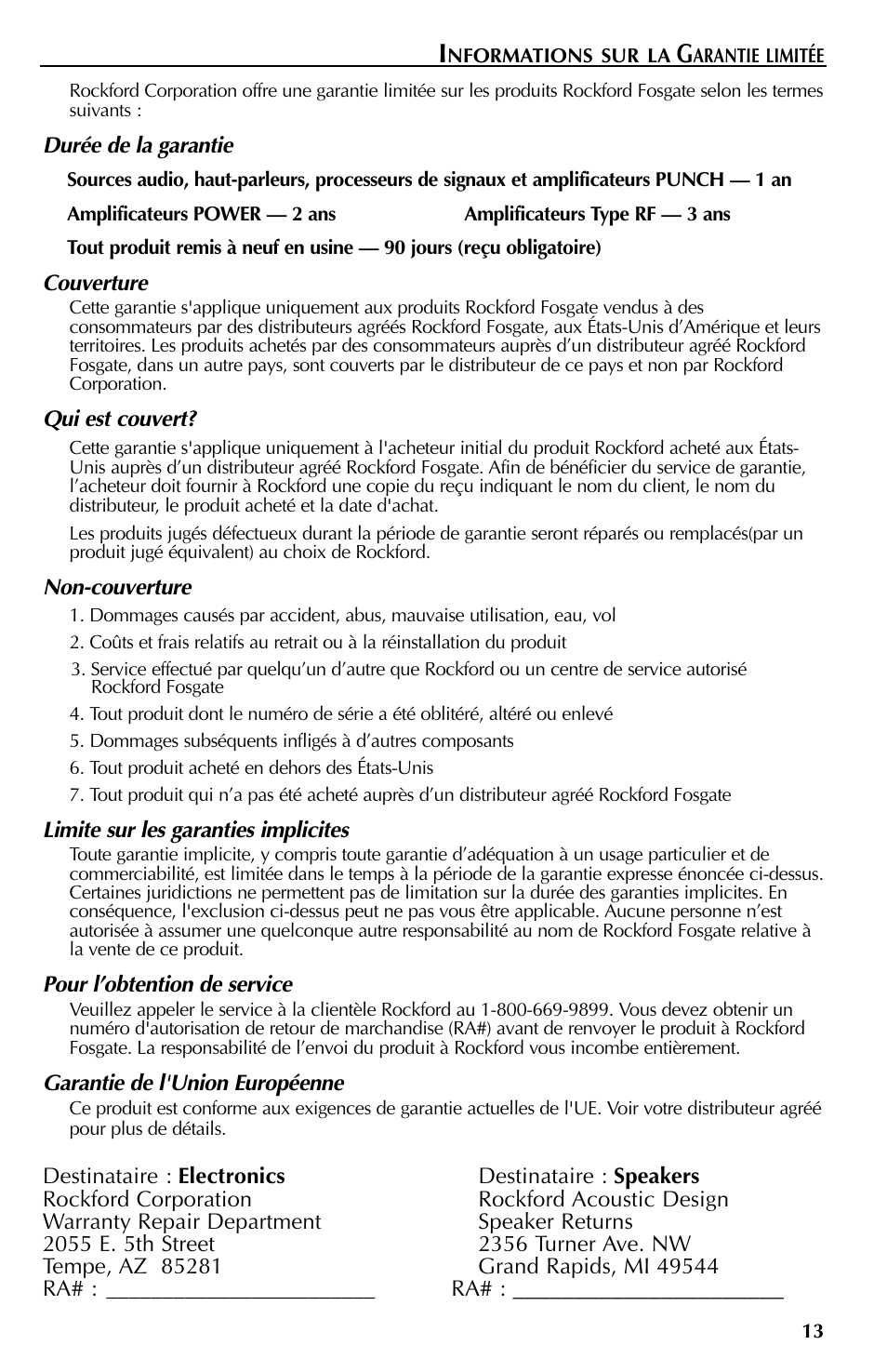 Rockford Fosgate 401SP User Manual | Page 25 / 40