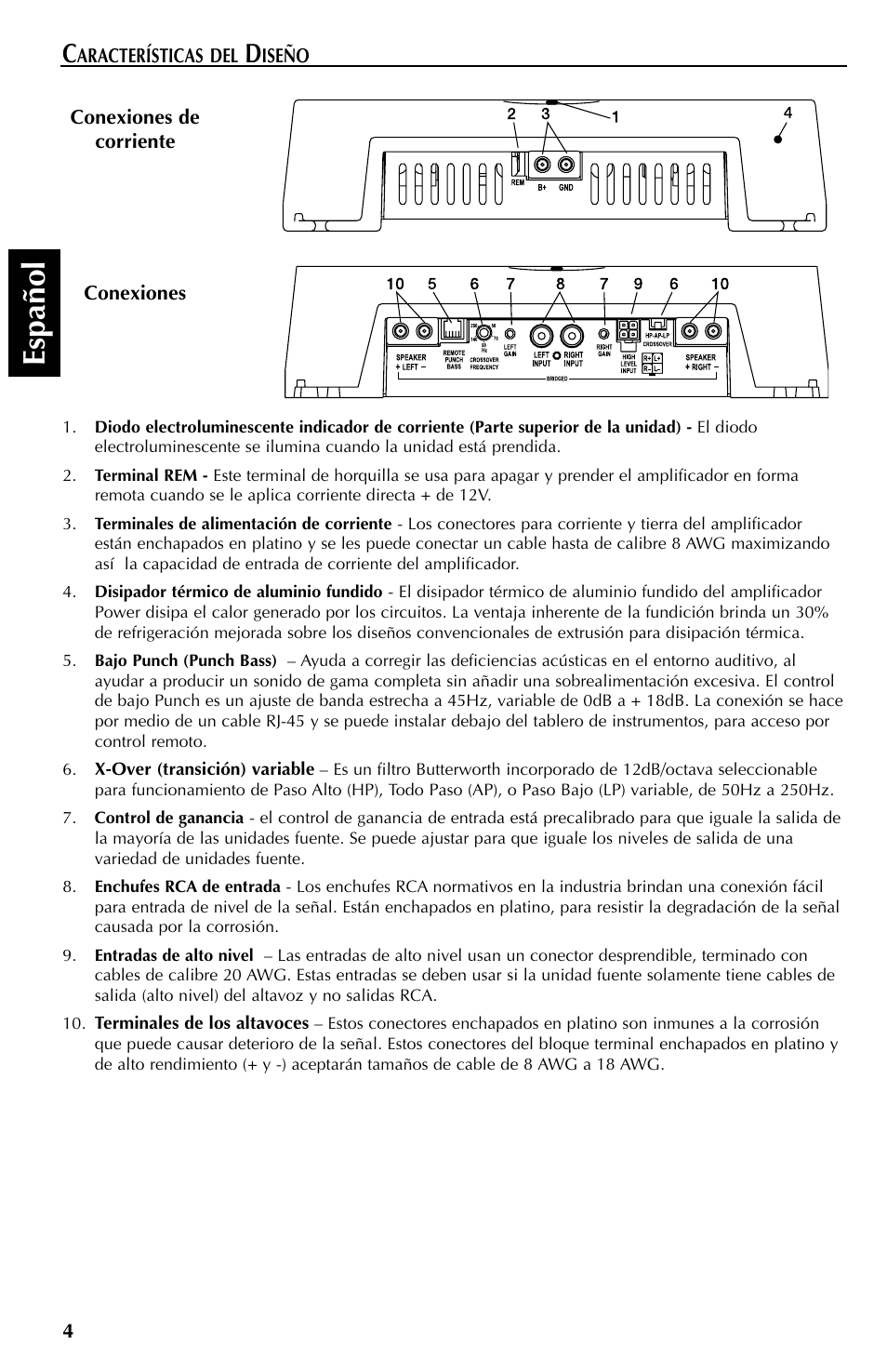 Espa ñ ol | Rockford Fosgate 401SP User Manual | Page 28 / 40