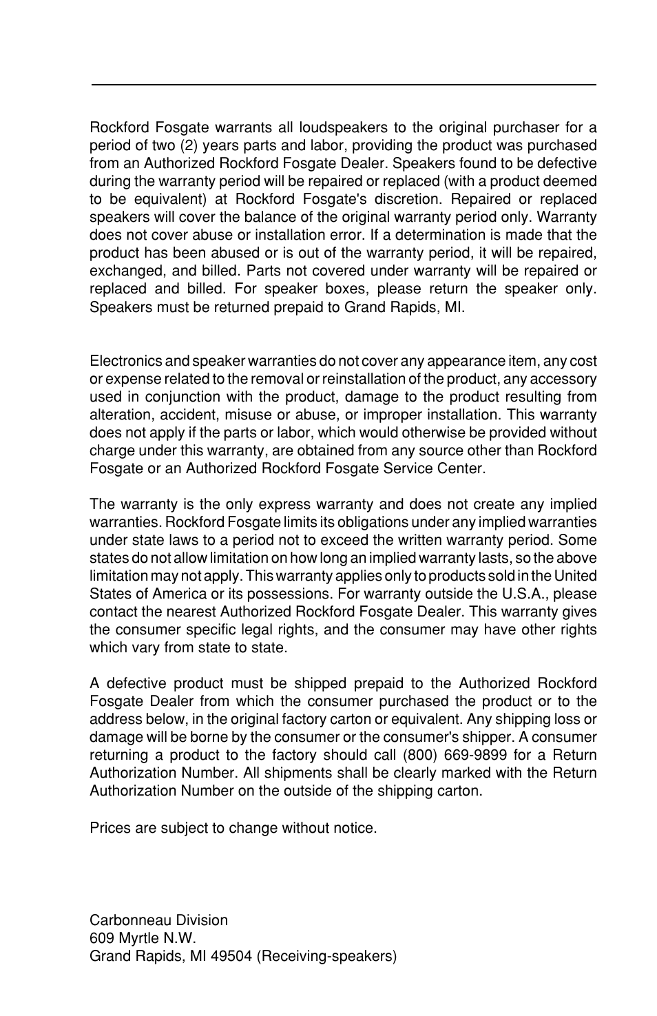 Warranty | Rockford Fosgate ND8-XFM User Manual | Page 13 / 14