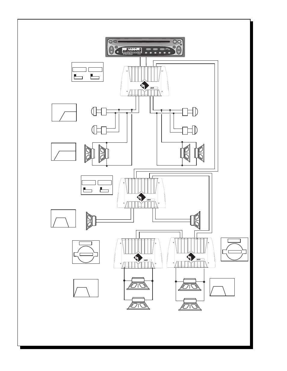 1000 watt system, 18db/octave hp, 12db/octave hp | 12db/octave bp | Rockford Fosgate 250.2 User Manual | Page 40 / 61