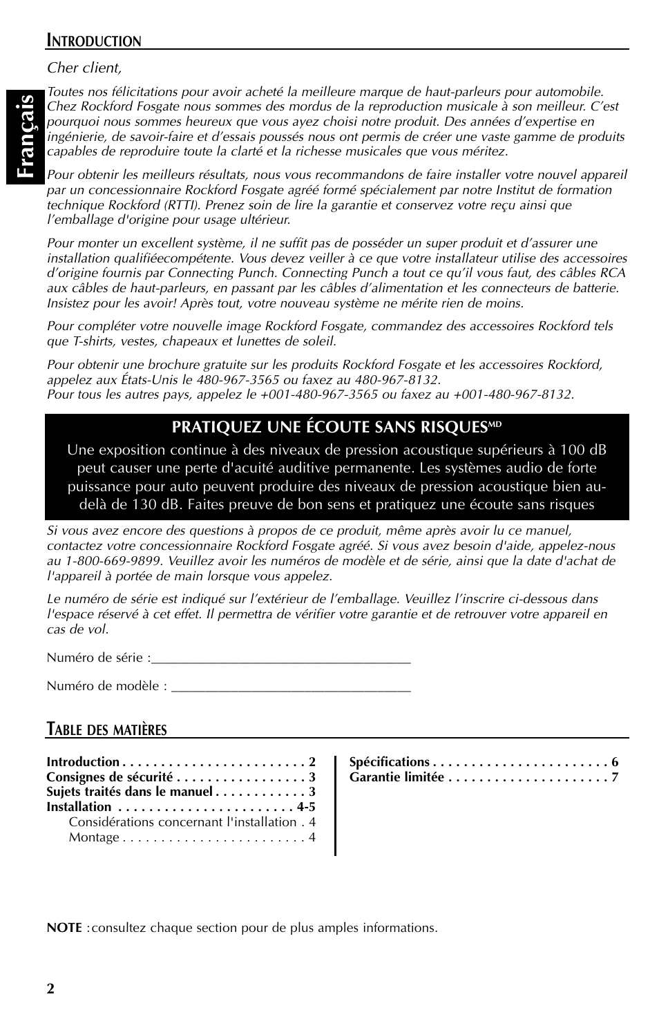 Fran çais | Rockford Fosgate FNQ3514 User Manual | Page 12 / 44