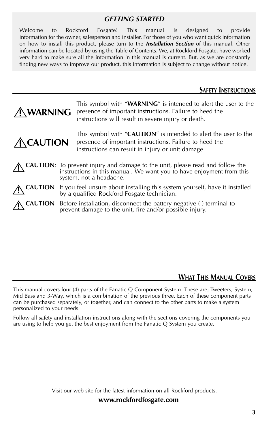 Rockford Fosgate FNQ3514 User Manual | Page 3 / 44