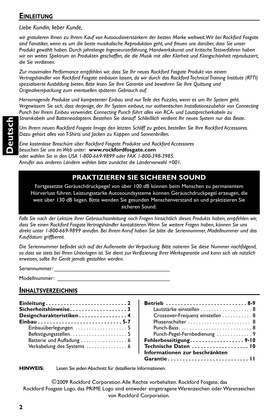 Deutsch, Praktizieren sie sicheren sound | Rockford Fosgate Prime R500-1 User Manual | Page 32 / 52