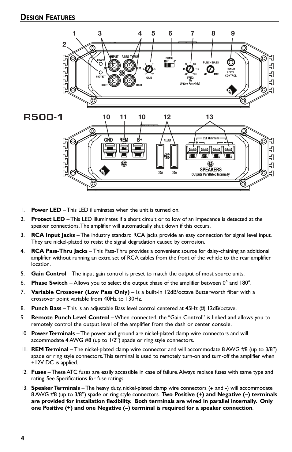 R500-1 | Rockford Fosgate Prime R500-1 User Manual | Page 4 / 52