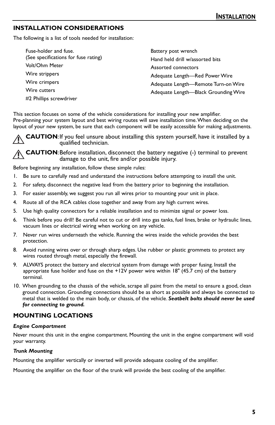 Rockford Fosgate Prime R500-1 User Manual | Page 5 / 52