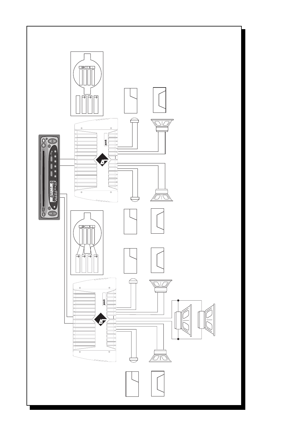 33 – front & rear w/bridged subwoofer, Front | Rockford Fosgate 360.6 User Manual | Page 36 / 68