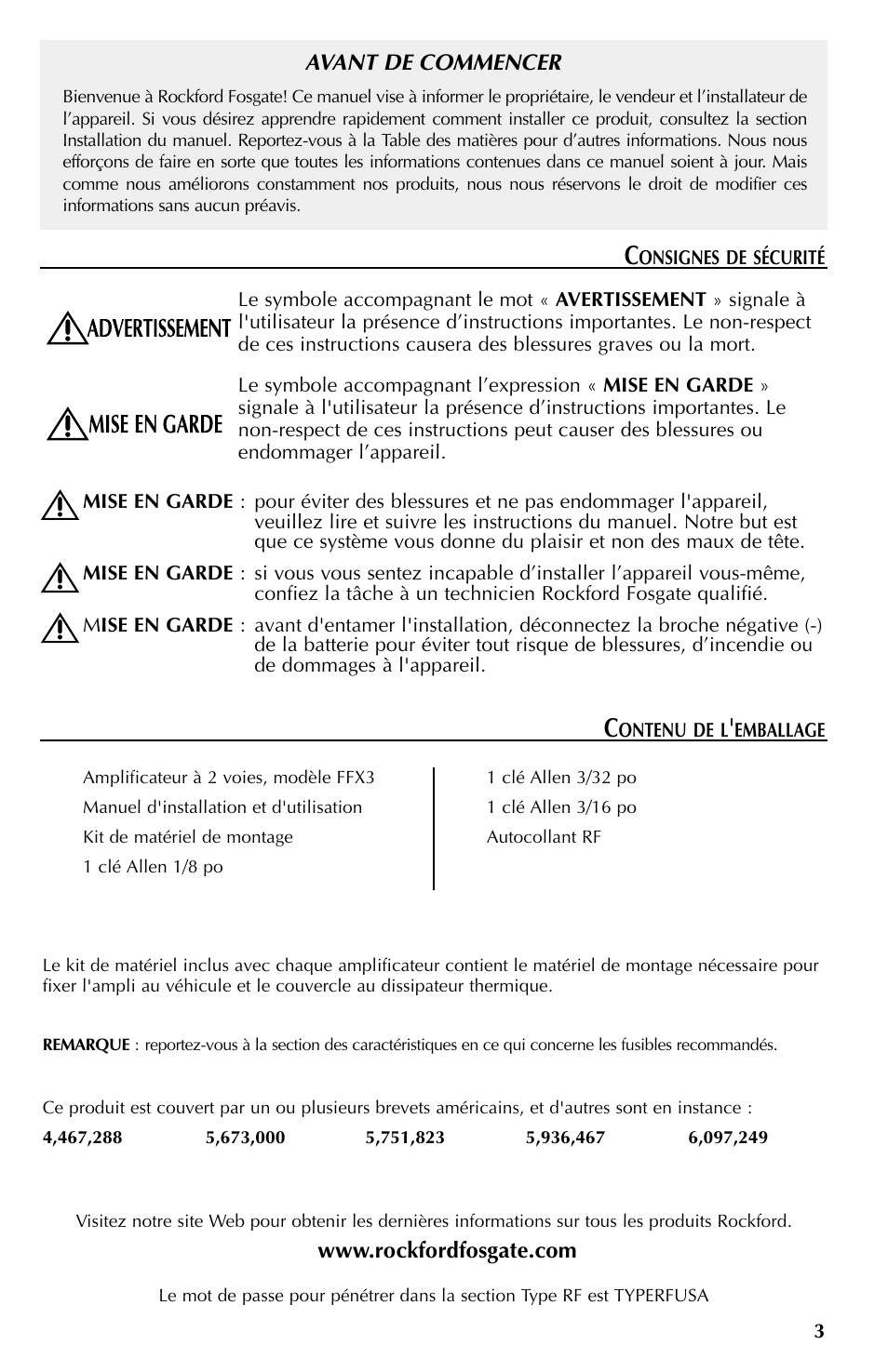 Rockford Fosgate FFX3 User Manual | Page 15 / 64