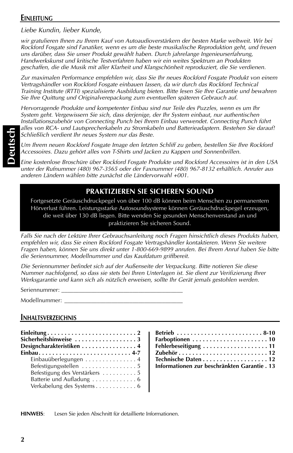 Deutsch | Rockford Fosgate FFX3 User Manual | Page 38 / 64