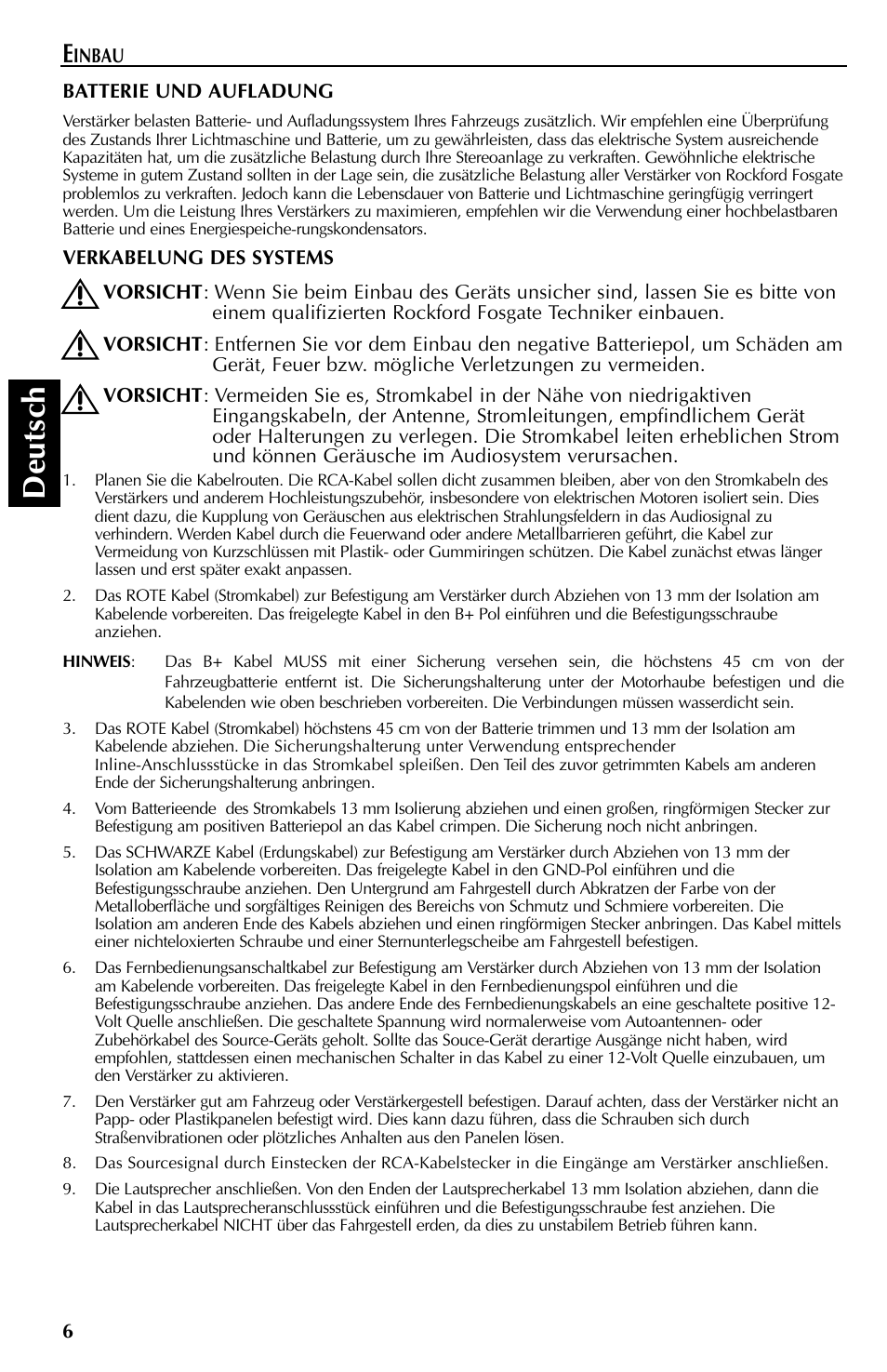 Deutsch | Rockford Fosgate FFX3 User Manual | Page 42 / 64