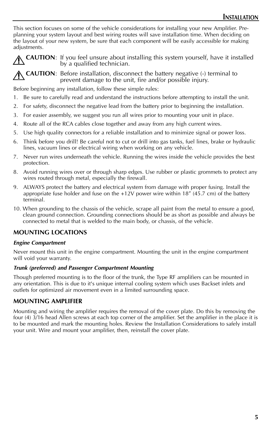 Rockford Fosgate FFX3 User Manual | Page 5 / 64