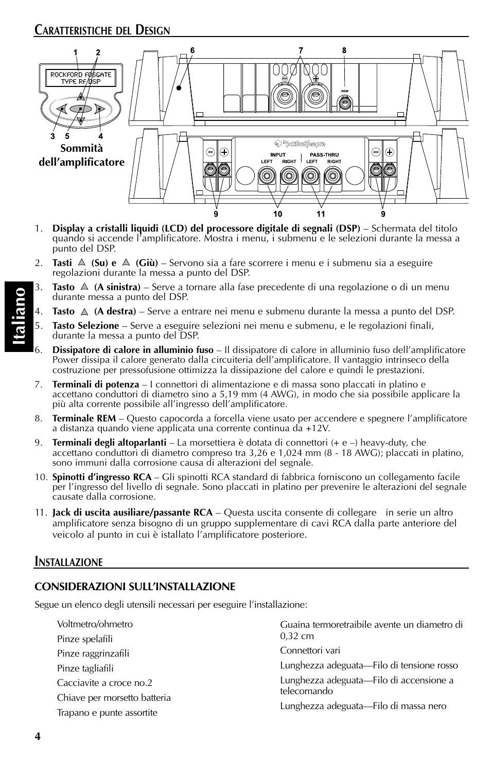 Italiano | Rockford Fosgate FFX3 User Manual | Page 52 / 64