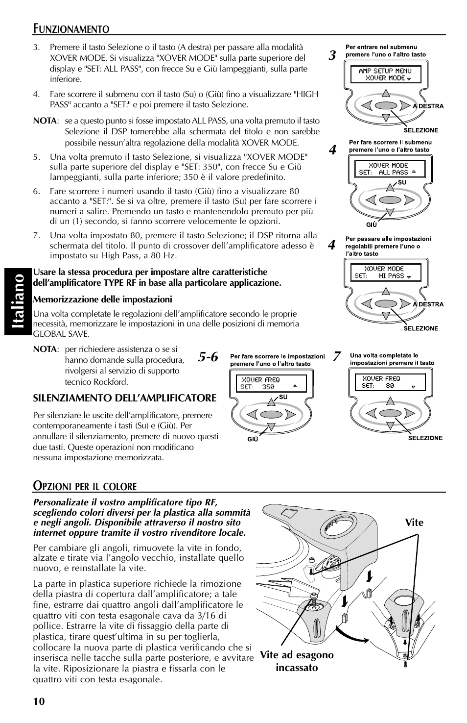 Italiano | Rockford Fosgate FFX3 User Manual | Page 58 / 64