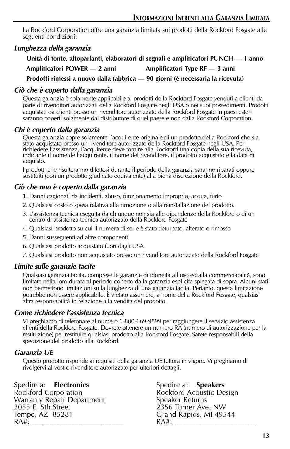 Rockford Fosgate FFX3 User Manual | Page 61 / 64