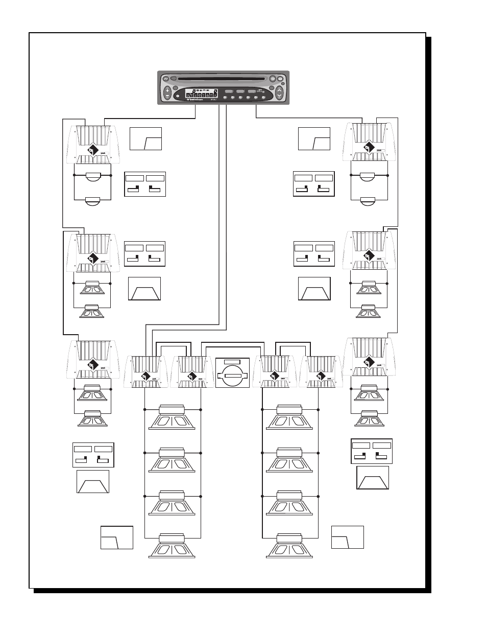 500 watt system, Rated @ 4 ohms), P/t (pass-thru) is used to daisy-chain amplifiers | 80hz lp for all 4 rear amps | Rockford Fosgate 50.1 User Manual | Page 40 / 61