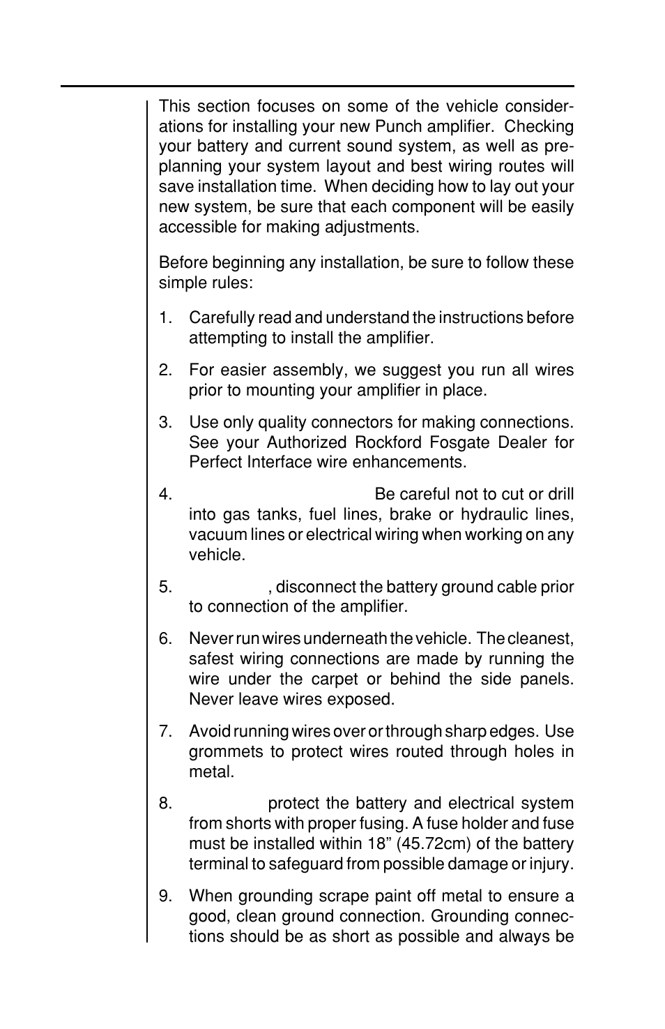 Installation considerations | Rockford Fosgate 100X2 User Manual | Page 12 / 31