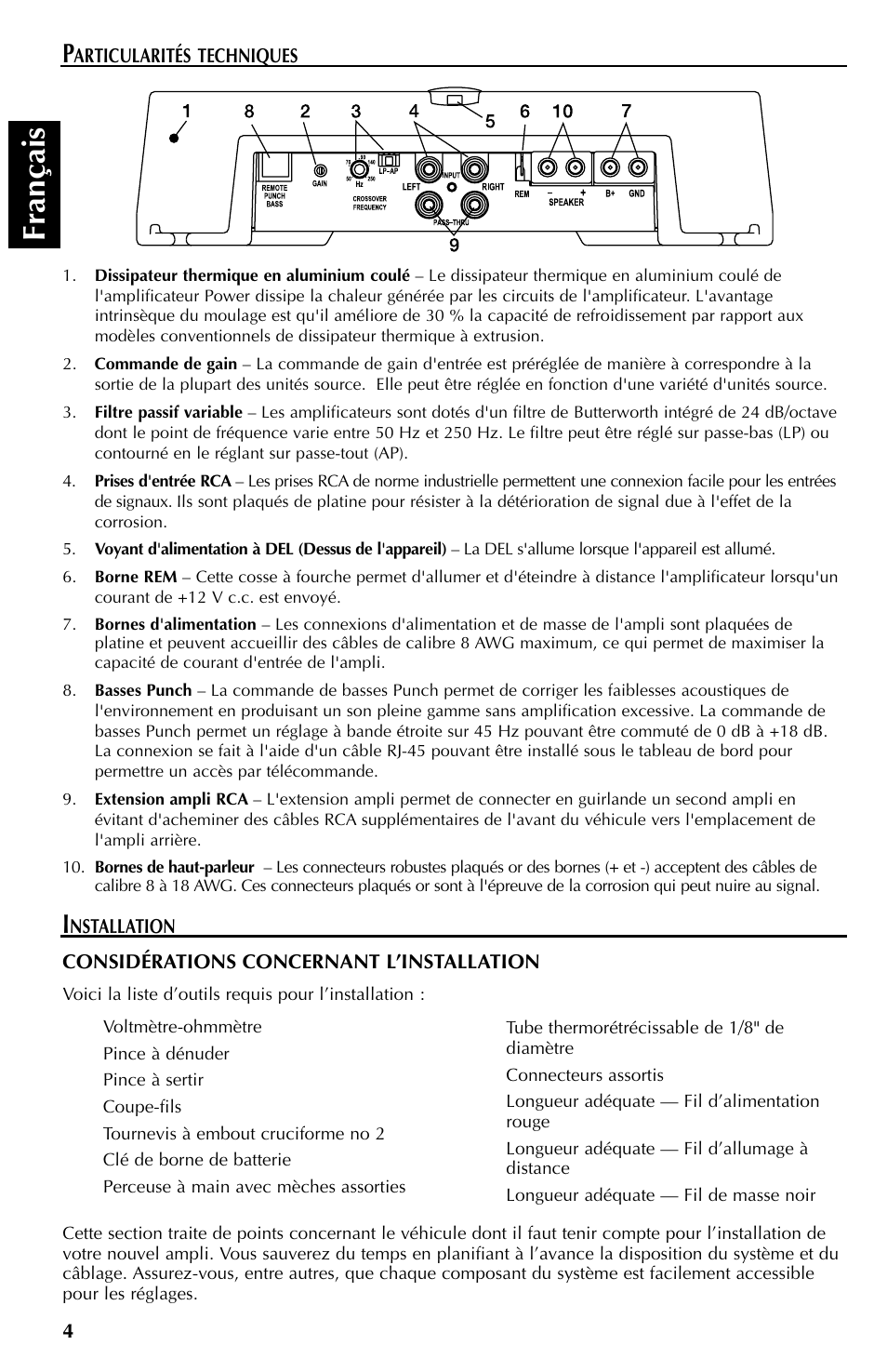 Fran çais | Rockford Fosgate 351M User Manual | Page 14 / 52