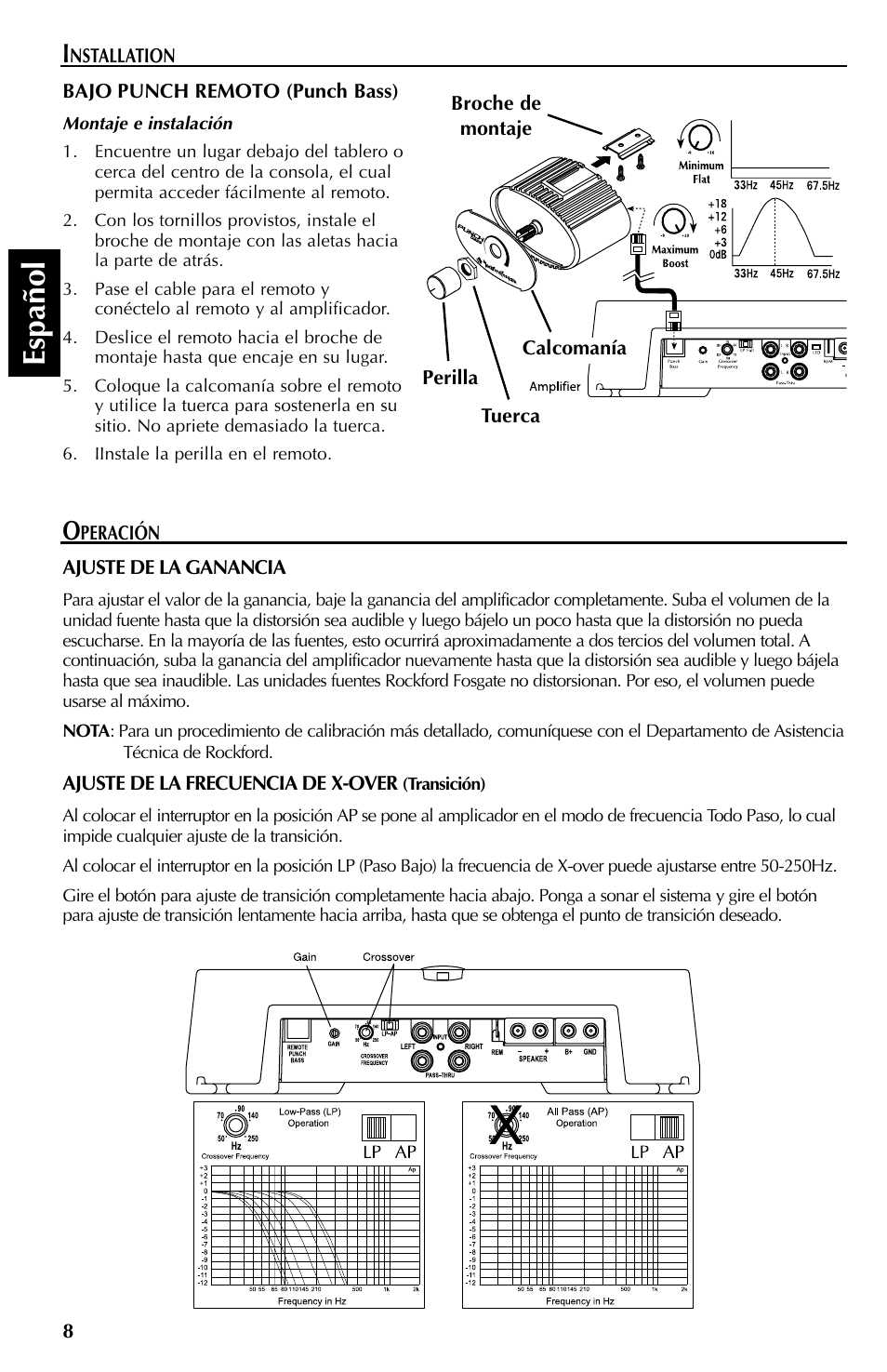 Espa ñ ol | Rockford Fosgate 351M User Manual | Page 28 / 52