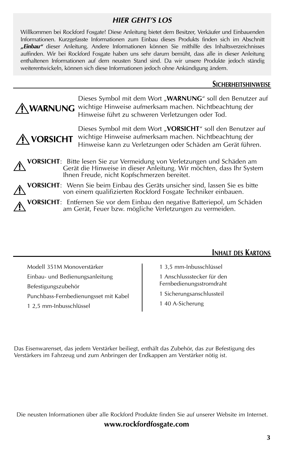 Rockford Fosgate 351M User Manual | Page 33 / 52