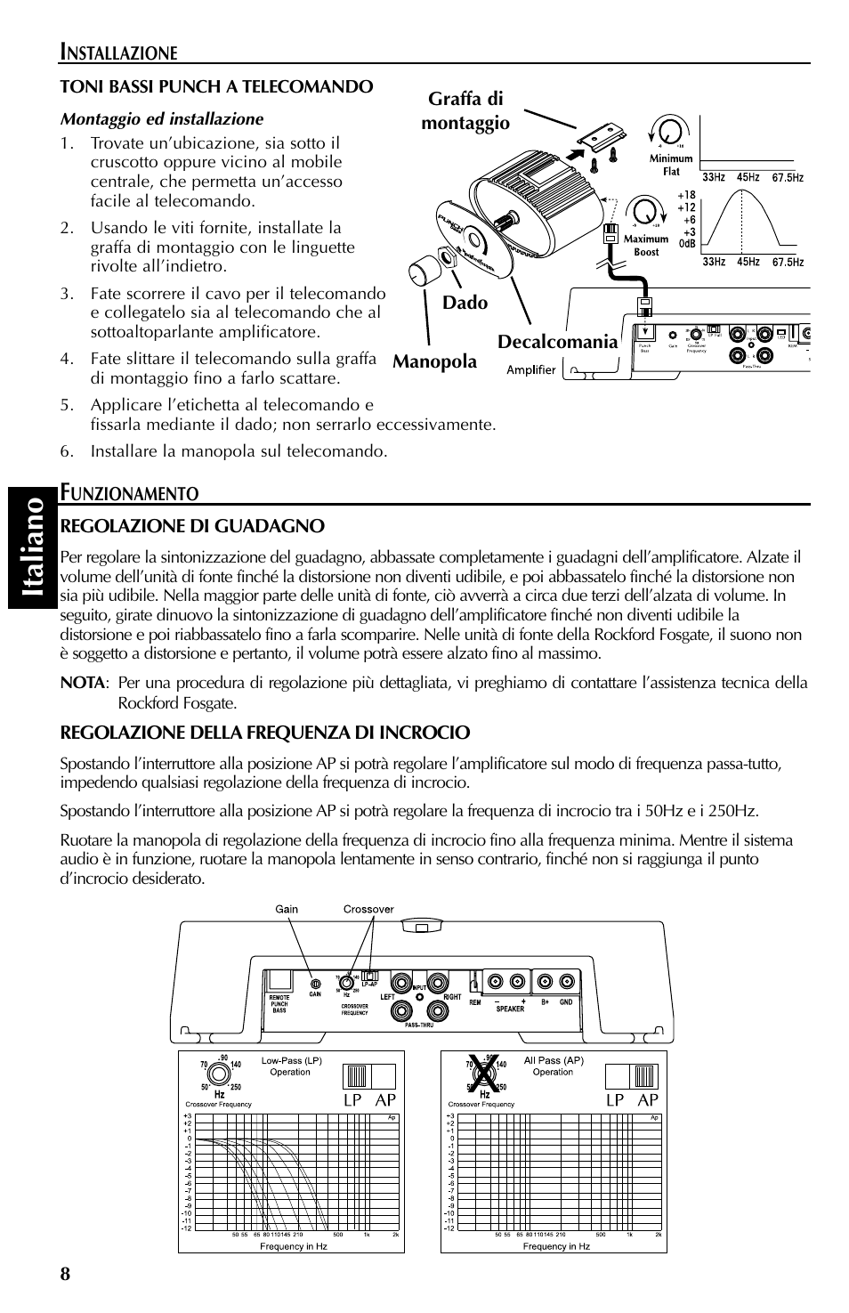 Italiano | Rockford Fosgate 351M User Manual | Page 48 / 52