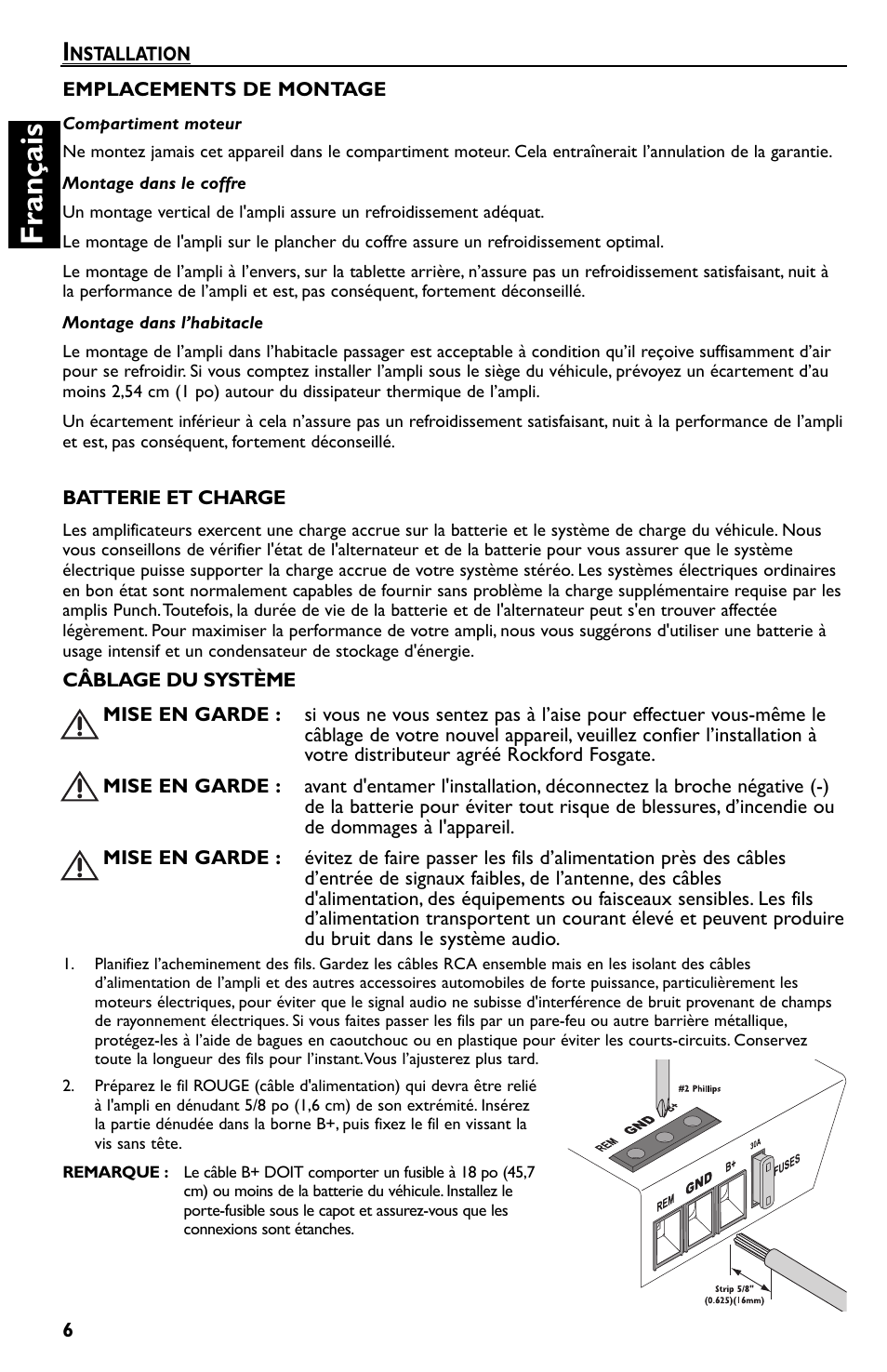 Français | Rockford Fosgate P600..I bd User Manual | Page 18 / 64