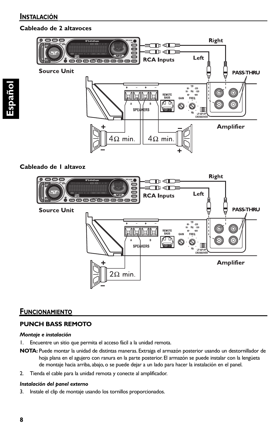 Español | Rockford Fosgate P600..I bd User Manual | Page 32 / 64