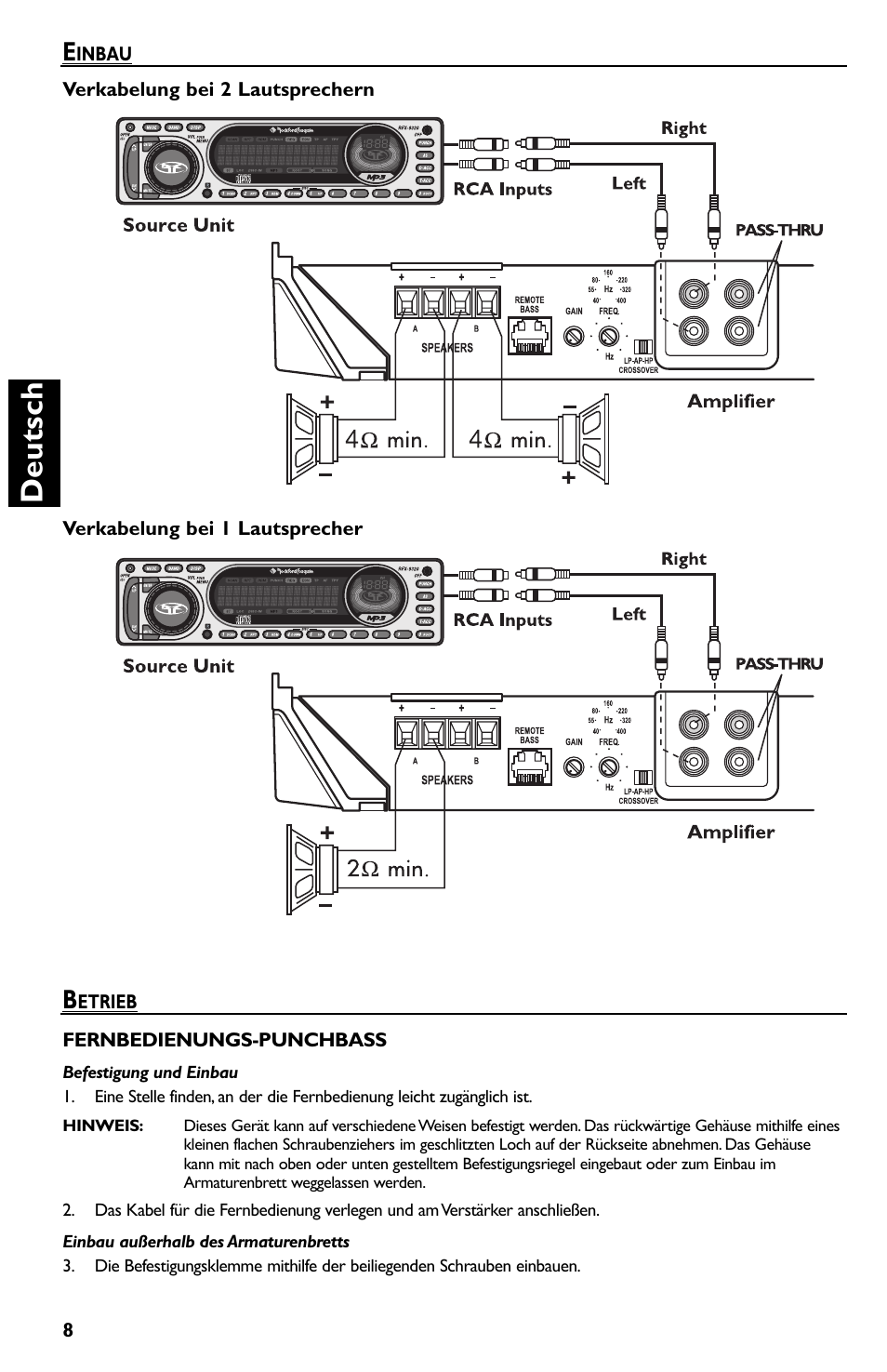 Deutsch | Rockford Fosgate P600..I bd User Manual | Page 44 / 64