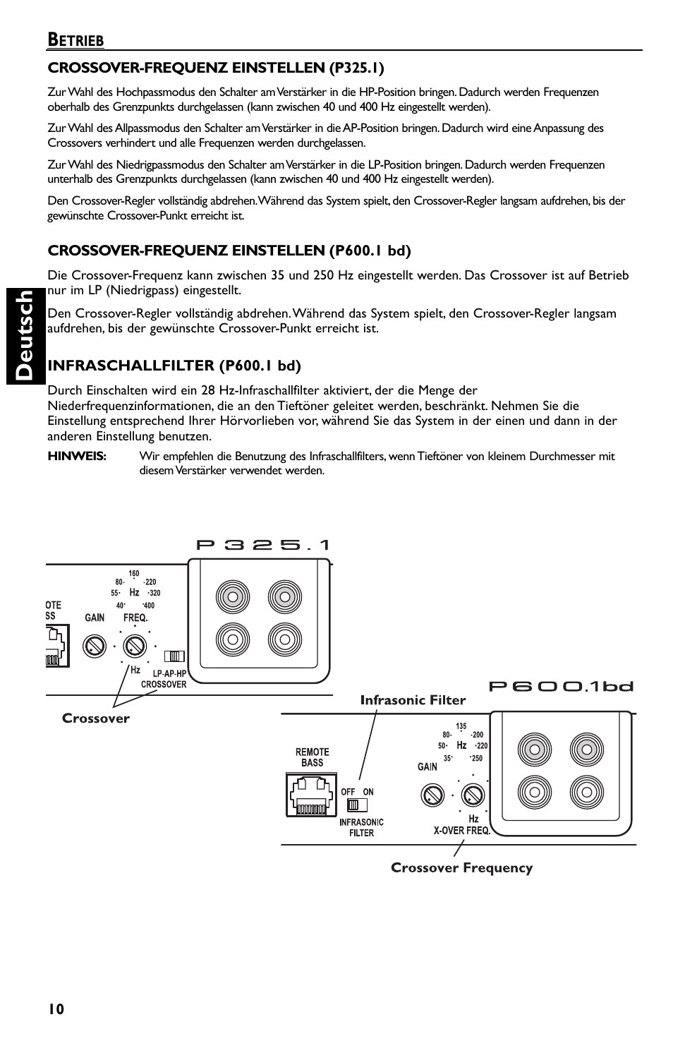 Deutsch | Rockford Fosgate P600..I bd User Manual | Page 46 / 64