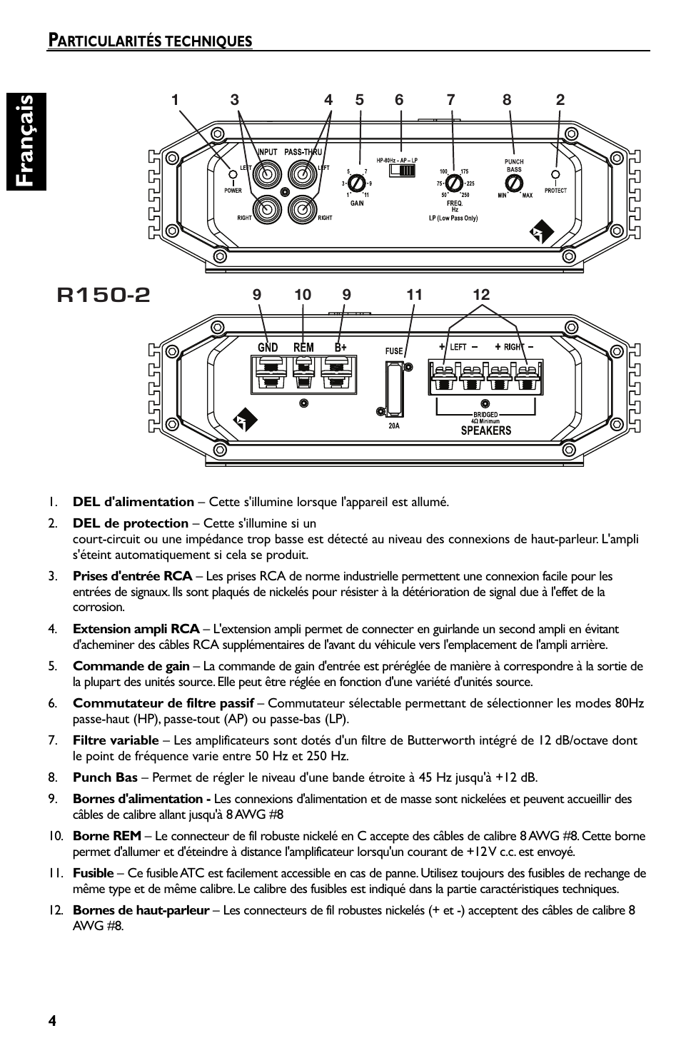 Fra n çais, R150-2 | Rockford Fosgate Prime R150-2 User Manual | Page 14 / 52