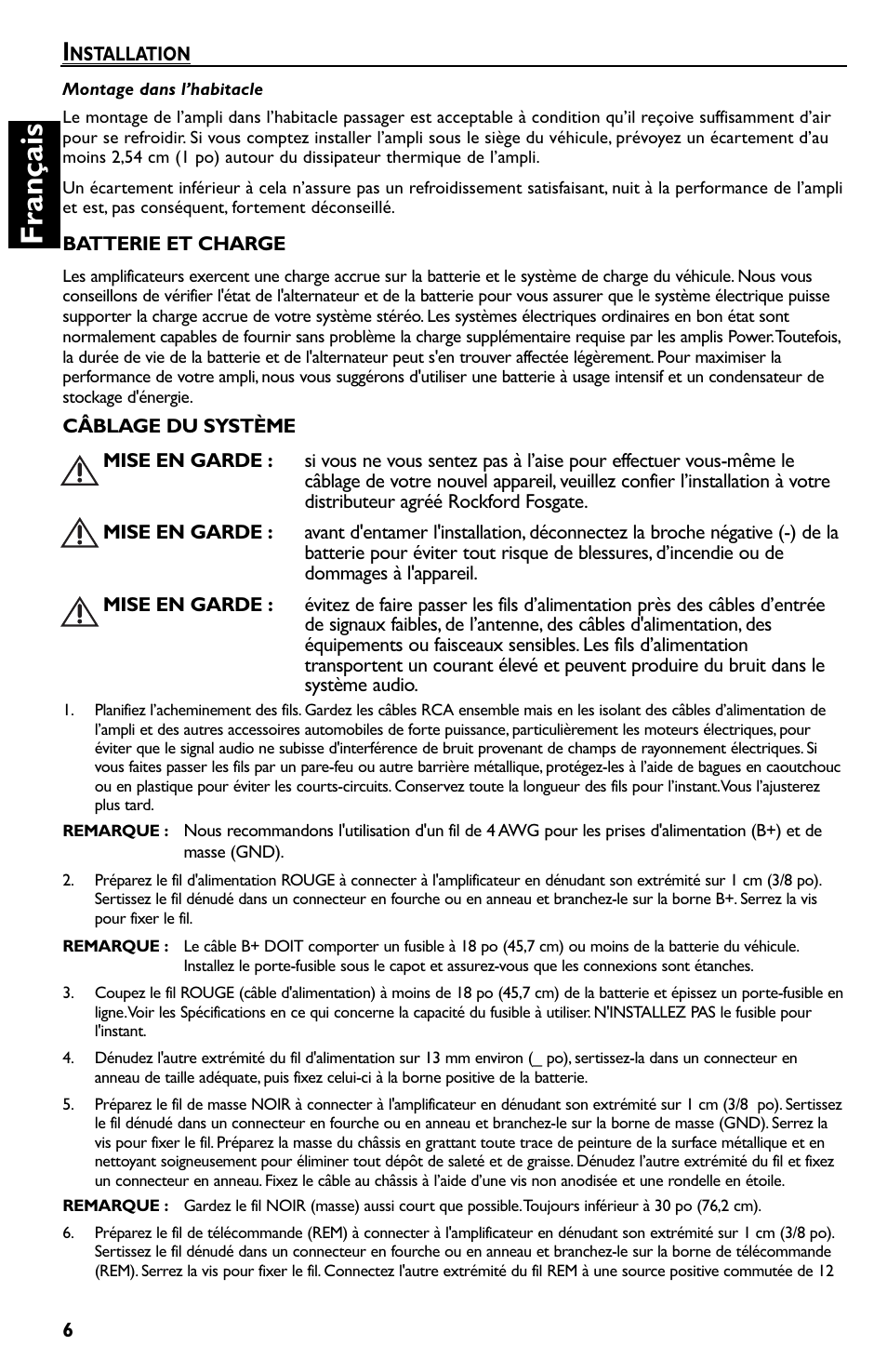 Fra n çais | Rockford Fosgate Prime R150-2 User Manual | Page 16 / 52