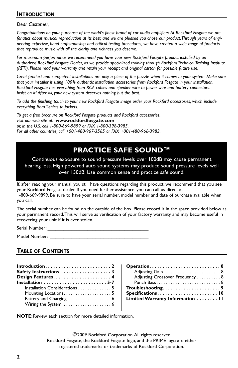 Practice safe sound | Rockford Fosgate Prime R150-2 User Manual | Page 2 / 52