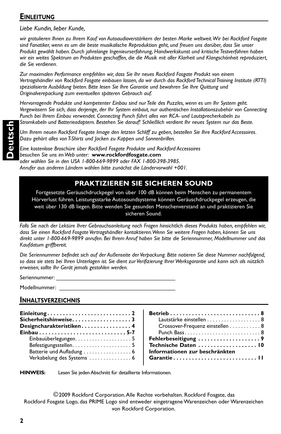 Deutsch, Praktizieren sie sicheren sound | Rockford Fosgate Prime R150-2 User Manual | Page 32 / 52