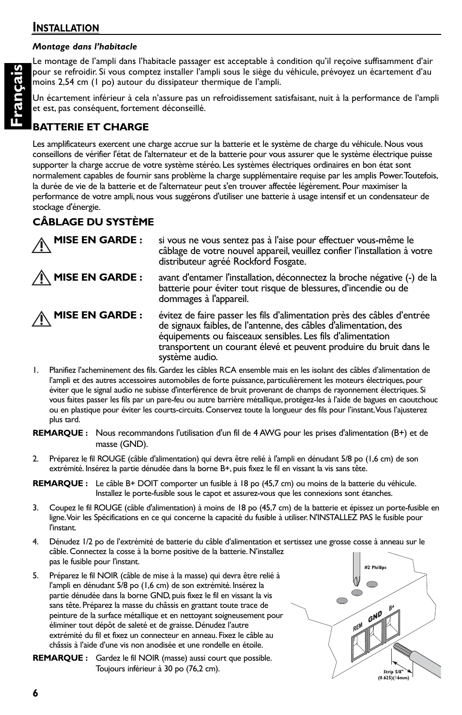 Français | Rockford Fosgate T600-2 User Manual | Page 16 / 52