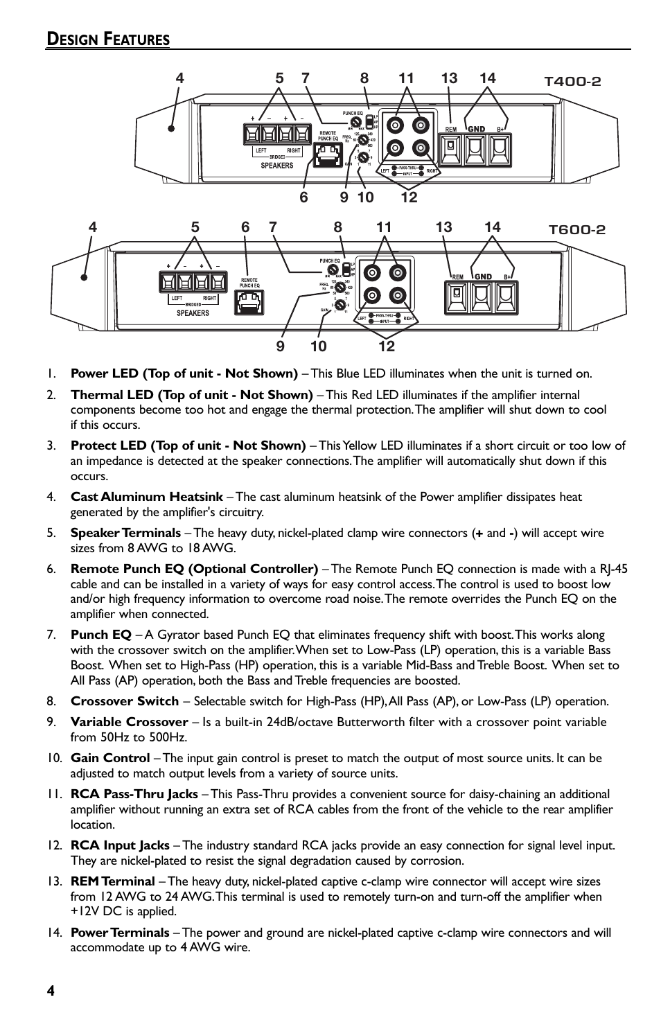 Rockford Fosgate T600-2 User Manual | Page 4 / 52