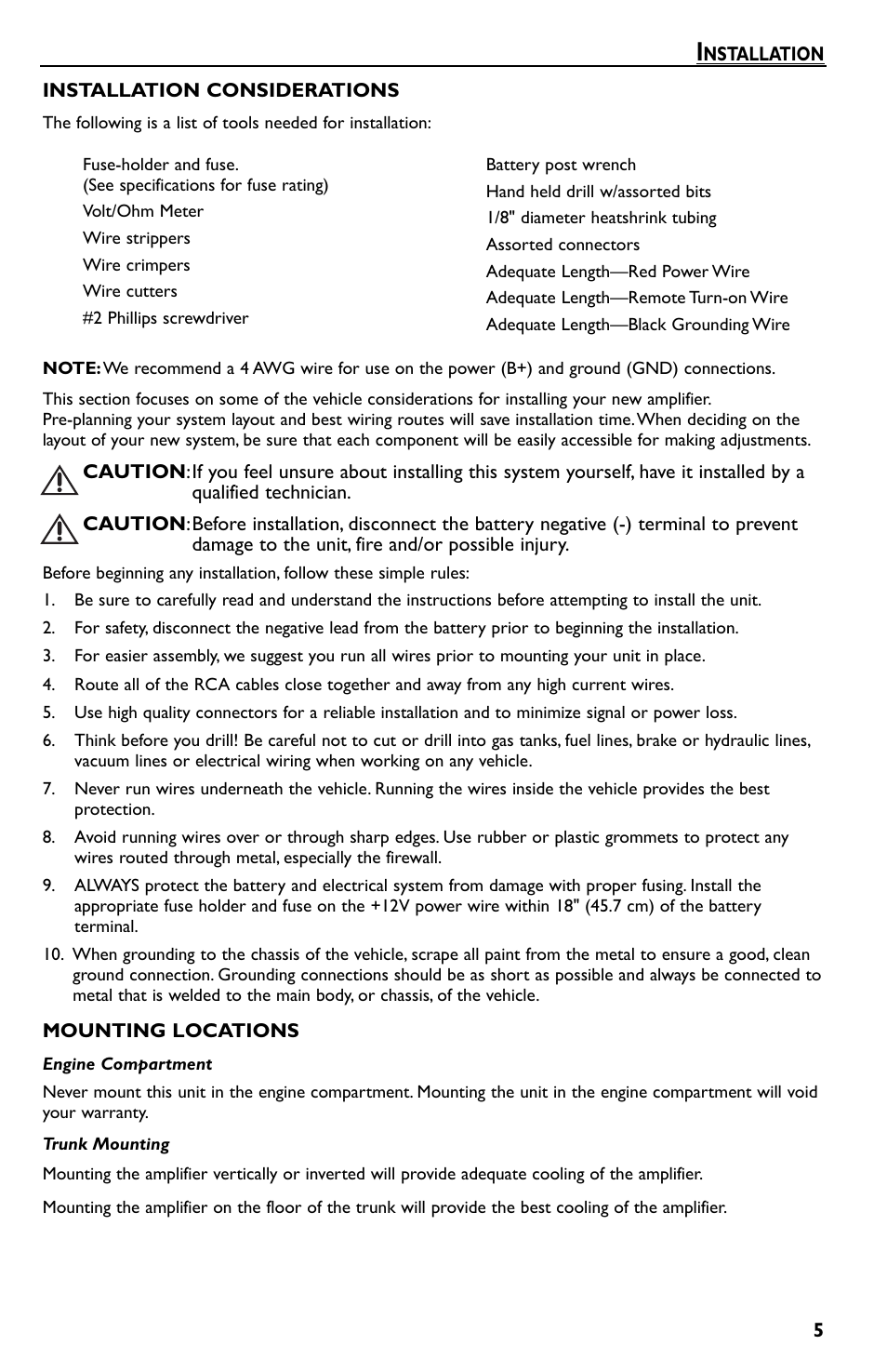 Rockford Fosgate T600-2 User Manual | Page 5 / 52