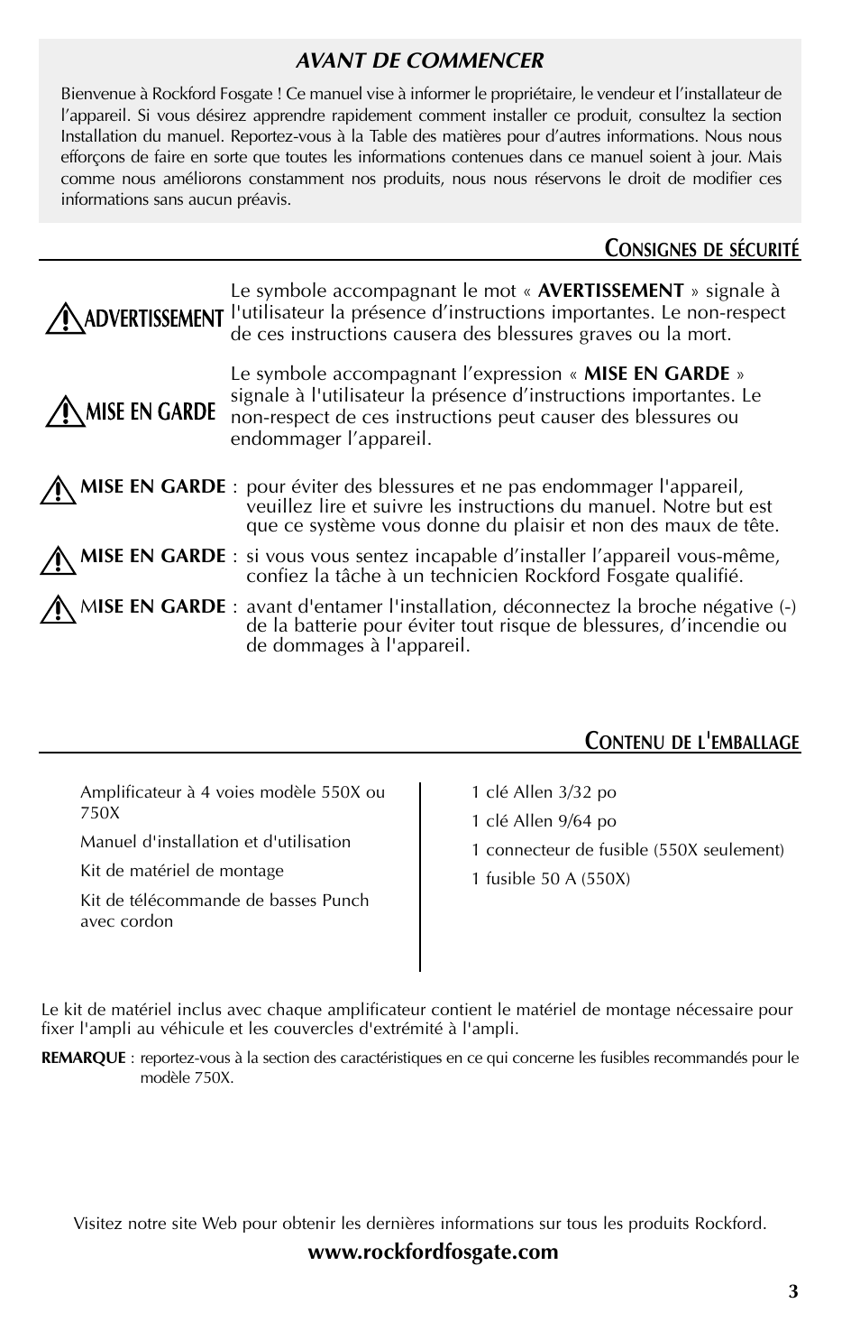 Rockford Fosgate 550X User Manual | Page 15 / 64