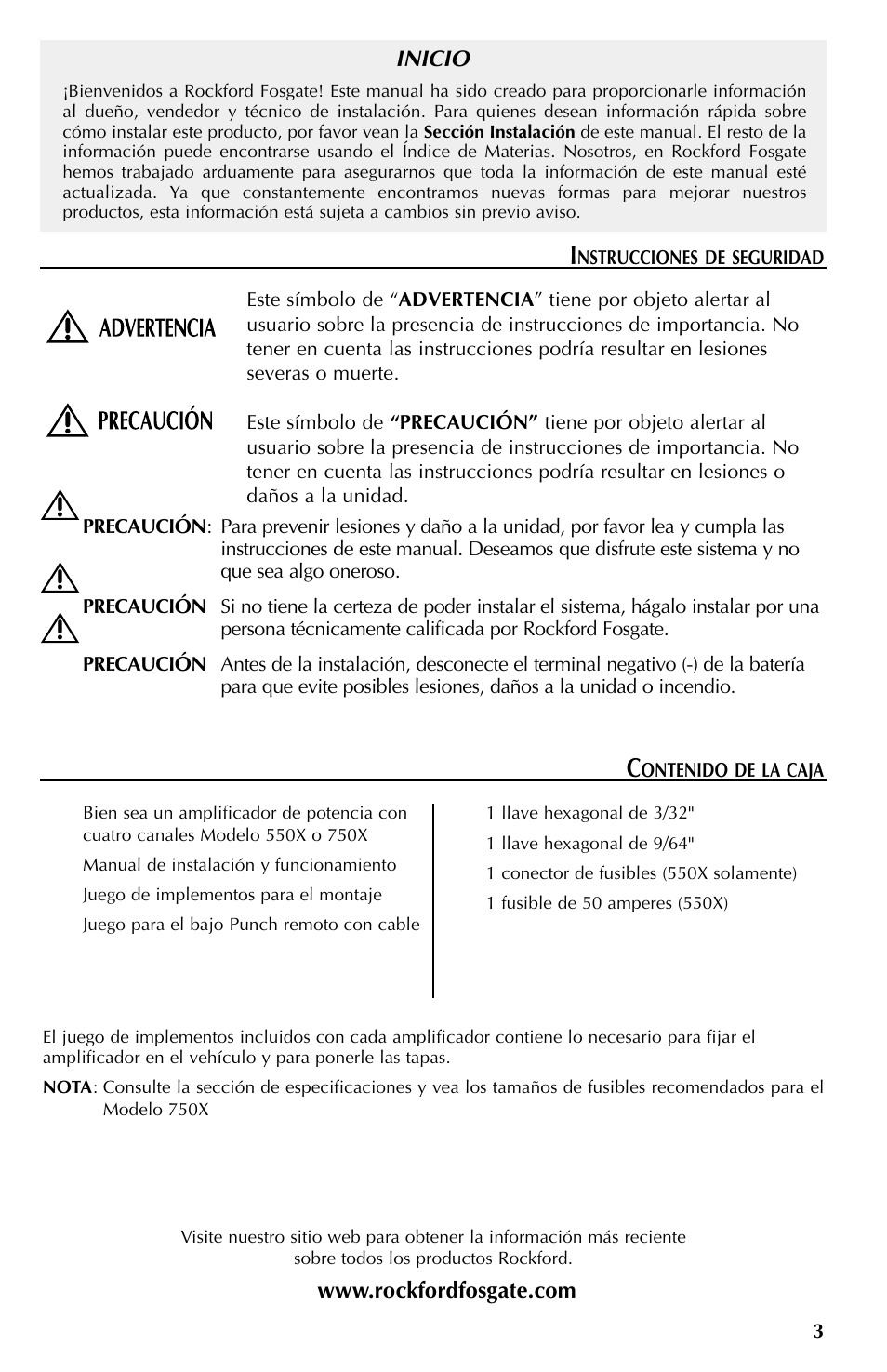 Rockford Fosgate 550X User Manual | Page 27 / 64