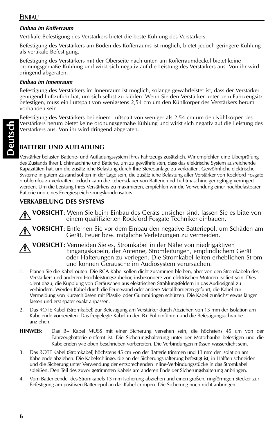 Deutsch | Rockford Fosgate 550X User Manual | Page 42 / 64