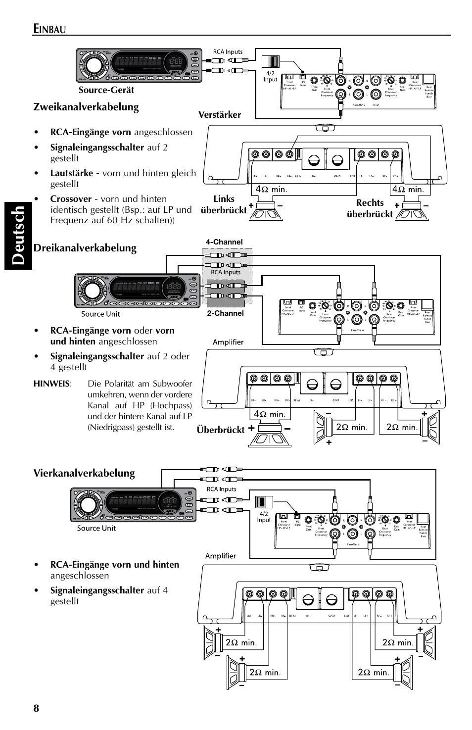 Deutsch | Rockford Fosgate 550X User Manual | Page 44 / 64