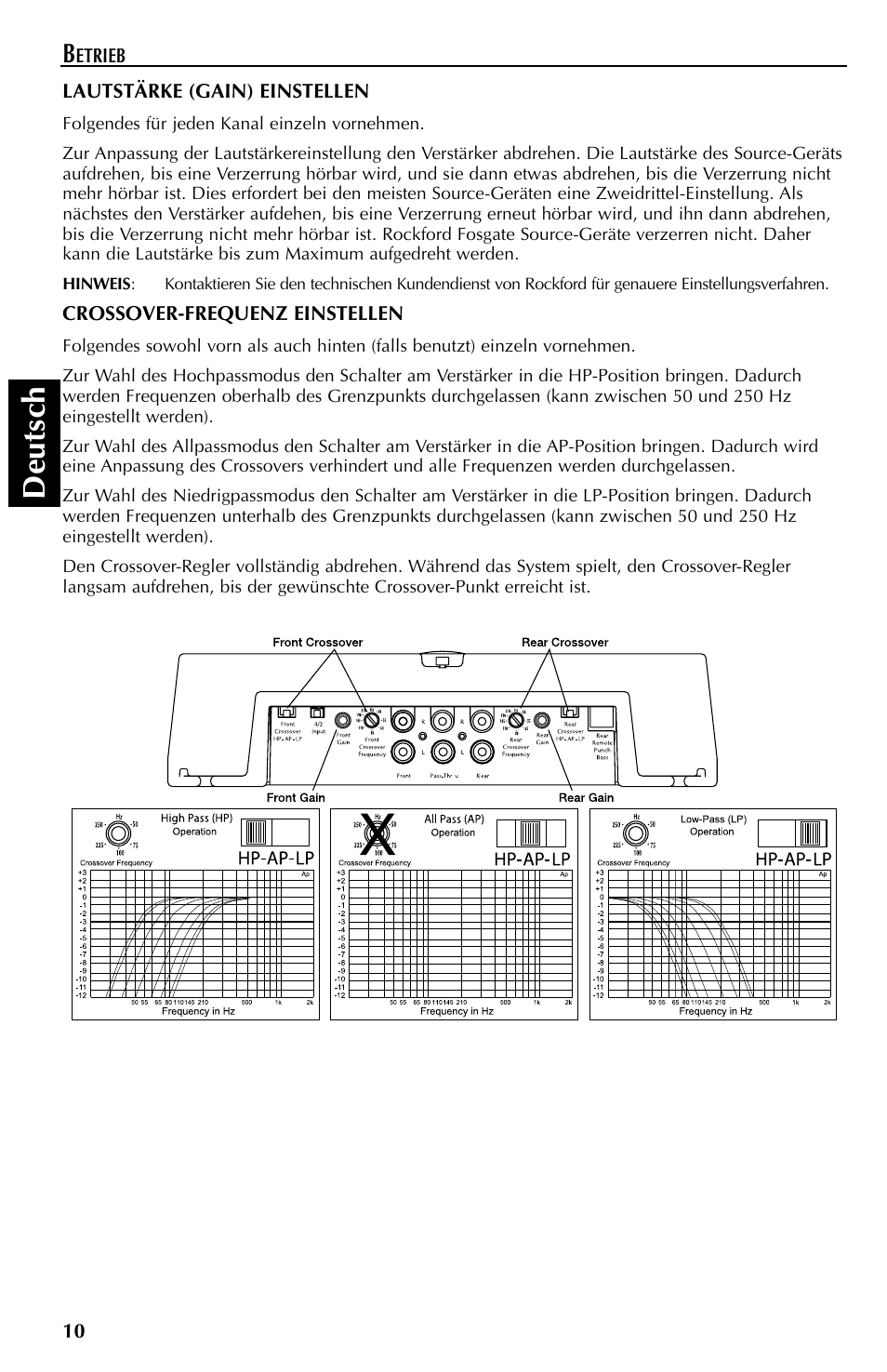 Deutsch | Rockford Fosgate 550X User Manual | Page 46 / 64