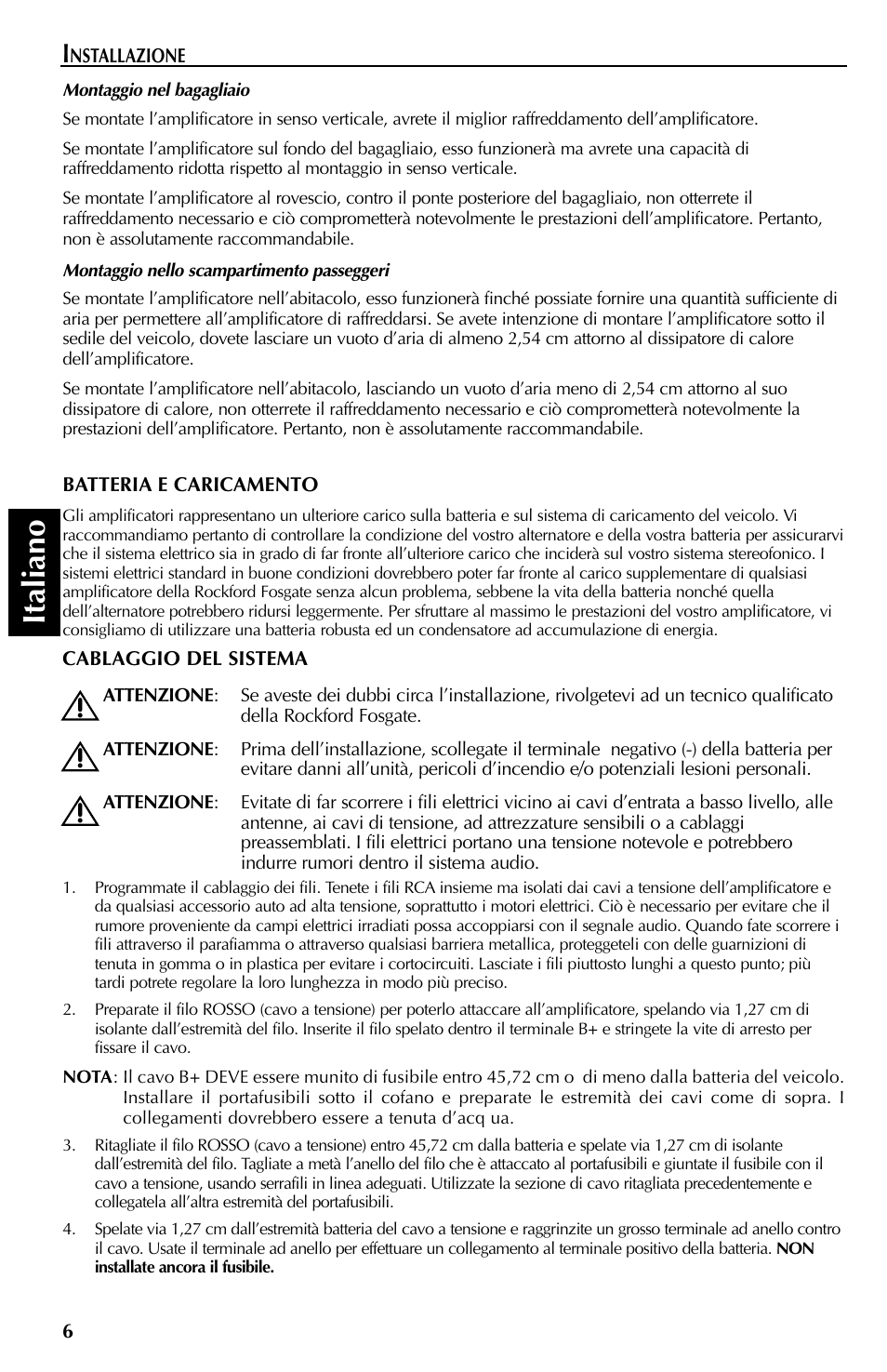 Italiano | Rockford Fosgate 550X User Manual | Page 54 / 64